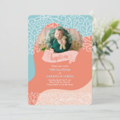 フォトバプテスマを持つオレンジと青の波の少年 招待状 (スタンド正面)