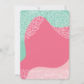 フォトバプテスマを持つピンクとシーグリーンの女の子 招待状 (裏面)