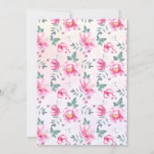 フォトバプテスマ付きラブリーピンクフローラ招待状 招待状 (裏面)