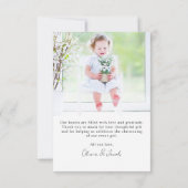 フォトバプテスマ《キリスト教》洗礼式や命名式 サンキューカード (裏面)