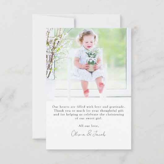 フォトバプテスマ《キリスト教》洗礼式や命名式 サンキューカード (裏面)
