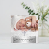 フォトバプテスレースクロス男の赤ちゃんガールシルバー2 招待状 (スタンド正面)