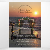 フォトバラアーバービーチ結婚式オールインワン 三つ折り招待状 (内部中)