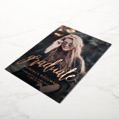 フォトバラゴールドフォイル卒業発表 箔招待状 (回転した状態)