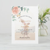 フォトバラフォトアーチQR RSVPラグジュアリー結婚ズ 招待状 (スタンド正面)