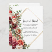 フォトバラフローラユーカリQRコード結婚ズ 招待状 (正面/裏面)