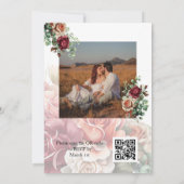 フォトバラフローラユーカリQRコード結婚ズ 招待状 (裏面)