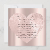 フォトバラブライダルシャワーバラピンクハートグリリー 招待状 (正面)