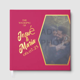 フォトバラレッド結婚のフォイルゲストブックの追加 ゲストブック