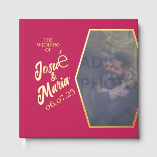 フォトバラレッド結婚のフォイルゲストブックの追加 ゲストブック (正面)