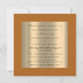 フォトバラ婚約結婚の金ゴールドフェイクオレンジ 招待状 (正面)