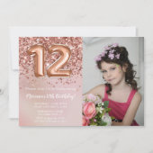 フォトバラ金ゴールドキッズガール12thバースデーパーティー 招待状 (正面)