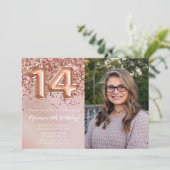 フォトバラ金ゴールドキッズガール14thバースデーパーティー 招待状 (スタンド正面)