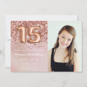 フォトバラ金ゴールドキッズガール15thバースデーパーティー 招待状 (正面)