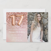 フォトバラ金ゴールドキッズガール17thバースデーパーティー 招待状 (正面)