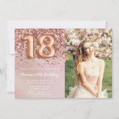 フォトバラ金ゴールドキッズガール18thバースデーパーティー 招待状 (正面)