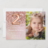 フォトバラ金ゴールドキッズガール2nd誕生日パーティー 招待状 (正面)