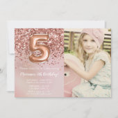 フォトバラ金ゴールドキッズガール5thバースデーパーティー 招待状 (正面)