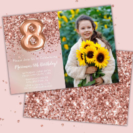 フォトバラ金ゴールドキッズガール8thバースデーパーティー 招待状