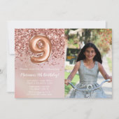 フォトバラ金ゴールドキッズガール9thバースデーパーティー 招待状 (正面)