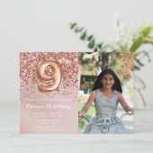 フォトバラ金ゴールドキッズガール9thバースデーパーティー 招待状 (スタンド正面)