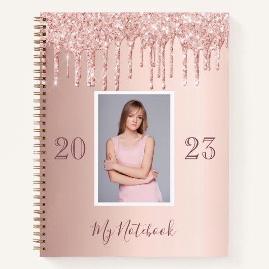 フォトバラ金ゴールドグリッターはglam diaryを乾ガーリーかす ノートブック (正面)