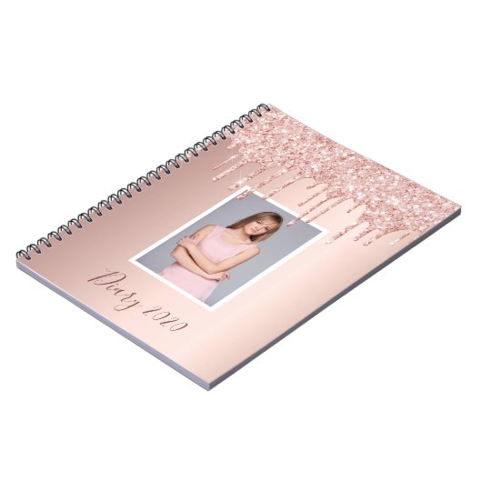 フォトバラ金ゴールドグリッターはglam diaryを乾ガーリーかす ノートブック (左側)