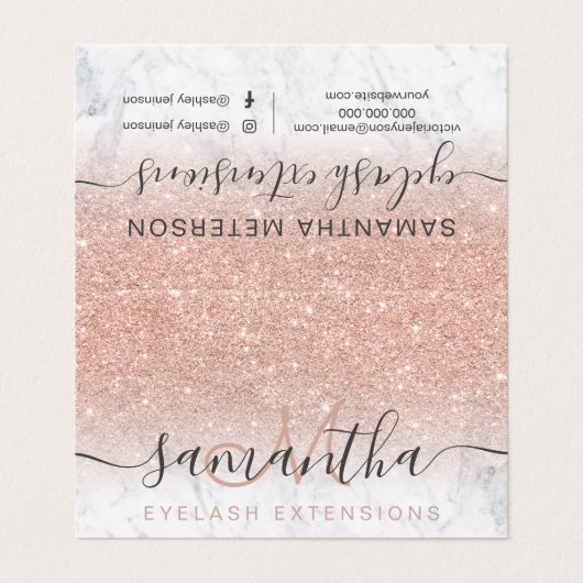 フォトバラ金ゴールドグリッター大理石アイアフターケア 名刺 (外部フラット)