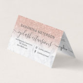 フォトバラ金ゴールドグリッター大理石アイアフターケア 名刺 (裏面)