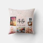 フォトバラ金ゴールドグリッター赤面ピンクキンセアニェラ クッション (裏面)