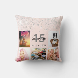 フォトバラ金ゴールドグリッター赤面ピンクキンセアニェラ クッション