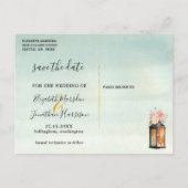 フォトバラ金ゴールドコーラルフローラグリーンウォーター色 案内ポストカード (裏面)