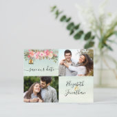 フォトバラ金ゴールドコーラルフローラグリーンウォーター色 案内ポストカード (スタンド正面)