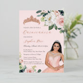 フォトバラ金ゴールドフローラキンセアニェラ 箔招待状 (立ち正面)