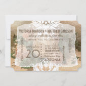 フォトバラ金ゴールドフローラ結婚式招待状 招待状 (正面)