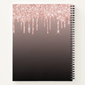 フォトバラ金ゴールド銅ブラックグリッタードリップス日記 ノートブック (裏面)