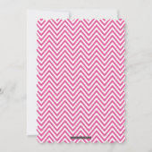 フォトバルミツワーシェブロンストライプ金ゴールドグリッターピンク 招待状 (裏面)