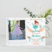 フォトバレリーナ誕生日の招待バレエ招待状 招待状 (スタンド正面)