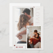 フォトバレンタインの名刺 – 写真の追加 招待状 (正面/裏面)