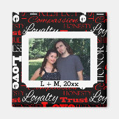 フォトバレンタインデーのワードコラージュパーソナライズされた マグネット (正面)