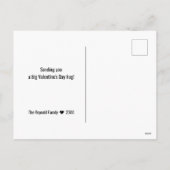 フォトバレンタインデーハート金ゴールドグリッターハート シーズンポストカード (裏面)