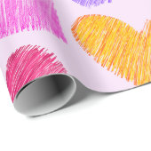 フォトバレンタインデー虹彩手描きハート ラッピングペーパー (ロールコーナー)