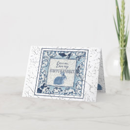 フォトバレンタインブルーラビットバニーヴィンテージデルフト シーズンカード