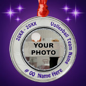 フォトバレーオーナメントパーソナライズされたチームのギフト メタルオーナメント