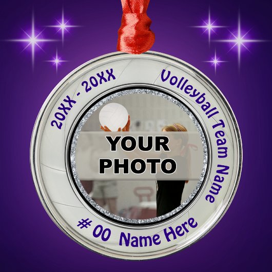 フォトバレーオーナメントパーソナライズされたチームのギフト メタルオーナメント