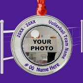 フォトバレーオーナメントパーソナライズされたチームのギフト メタルオーナメント