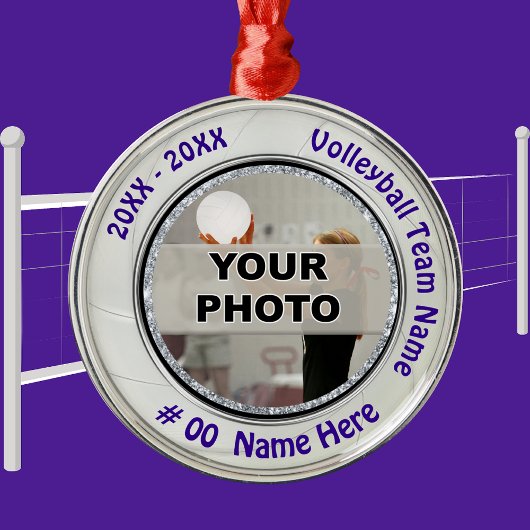 フォトバレーオーナメントパーソナライズされたチームのギフト メタルオーナメント