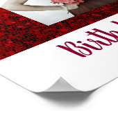 フォトバースデーカスタムパーティーお祝い赤 ポスター (角)