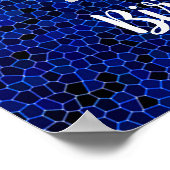 フォトバースデーカスタムパーティーお祝い青 ポスター (角)