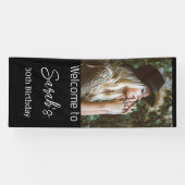 フォトバースデーパーソナライズされたタパーティースクリプトへようこそ 横断幕 (横)